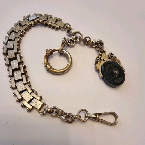 Jugendstil uhrkette nickel mit - jugendstil,