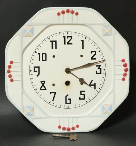 Alte mechanische porzellan uhr - alte,