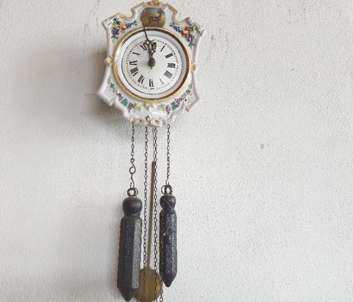 Jugendstil porzellan wanduhr - porzellan,